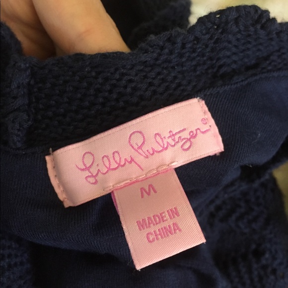 Navy blue crochet Lilly Pulitzer dress - Picture 6 of 6